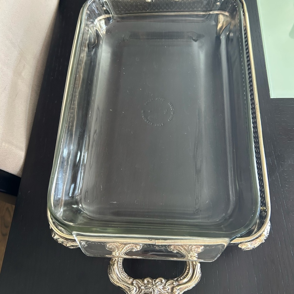 Silver Glass Baking Dish